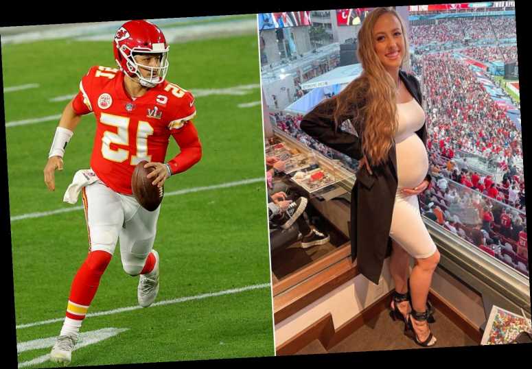 Chiefs Brittany Matthews cheers on Patrick Mahomes as Chiefs reach Super Bo...